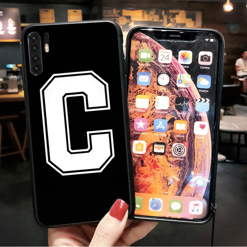 Черный буквенно цифровой мобильный телефон чехол Чехол из ТПУ для Huawei Nova 2i 2 Lite 3 3i