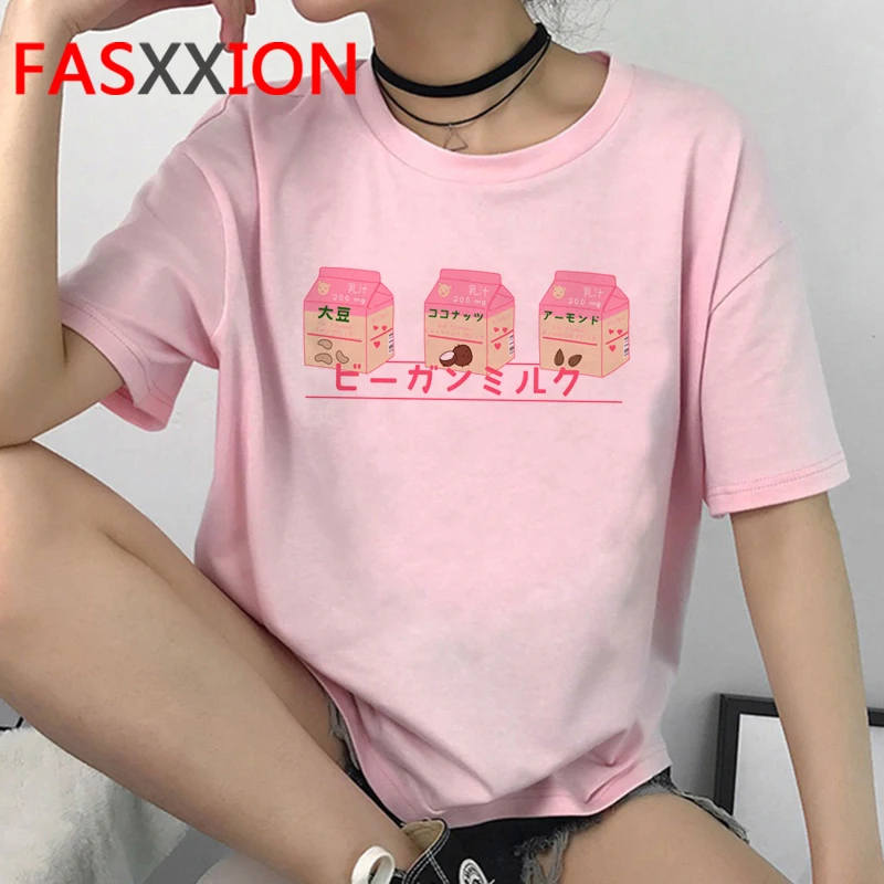 Новинка Vegan забавная футболка с героями мультфильмов для женщин Harajuku Ullzang Go Kawaii