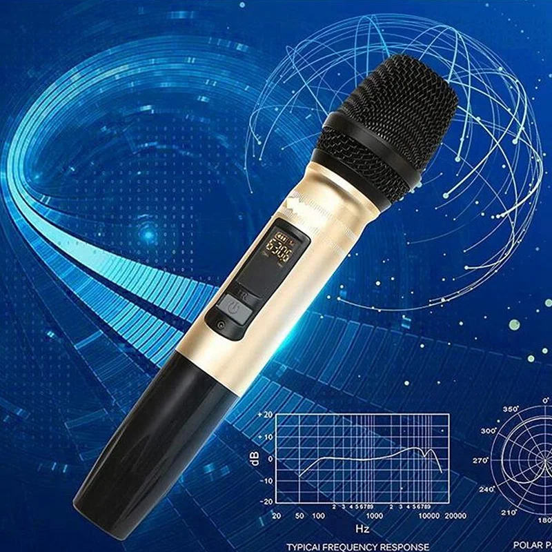 

Wireless Microphone System Handheld Led Mic Uhf Speaker With Portable Usb Receiver For Ktv Dj Speech Amplifier Recording