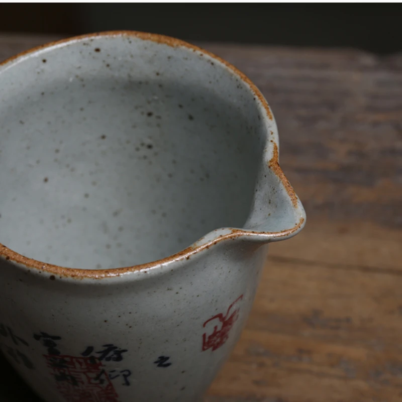 Chinese Ancient Calligraphy Pottery Fair Cup Tea Mugs Kung Fu Set Teacup Teaware Ceremony Utensil Vintage Sea 200ml | Дом и сад