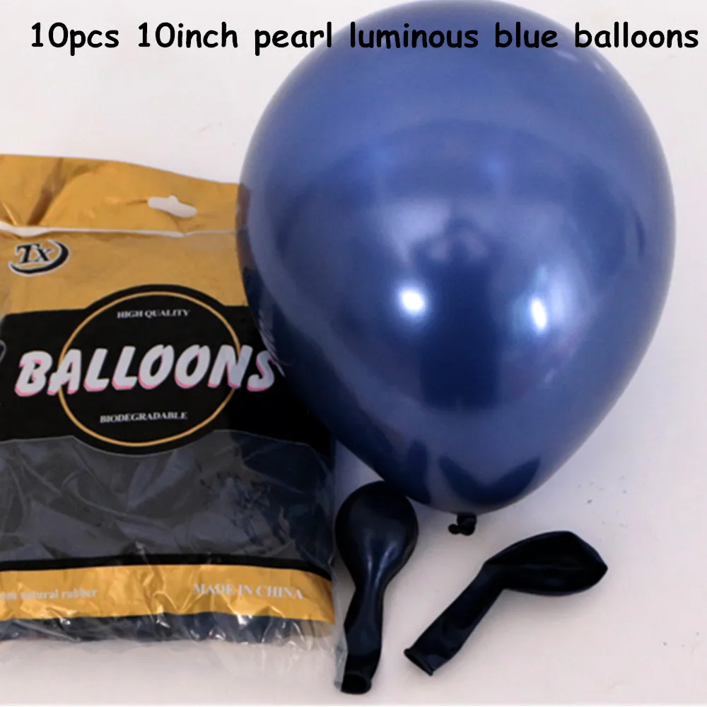 10pcs as the picture 10 шт. металлические светящиеся синие воздушные шары темно-синие латексные воздушные шары на день рождения, свадьбу, вечеринку, декор на День святого Валентина, надувные воздушные шары - Цвет: 10pcs as the picture