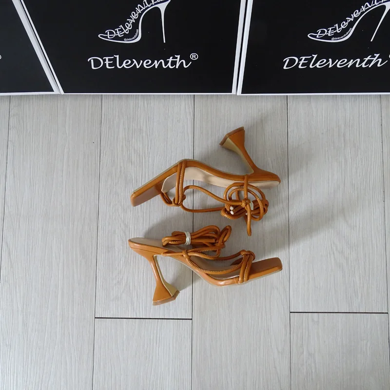 Brand  Sexy Open Toe Women's High Heels Sandals Ankle Strappy Party Dress Clubwear Fashion Summer Wedding Solid Shoes Woman