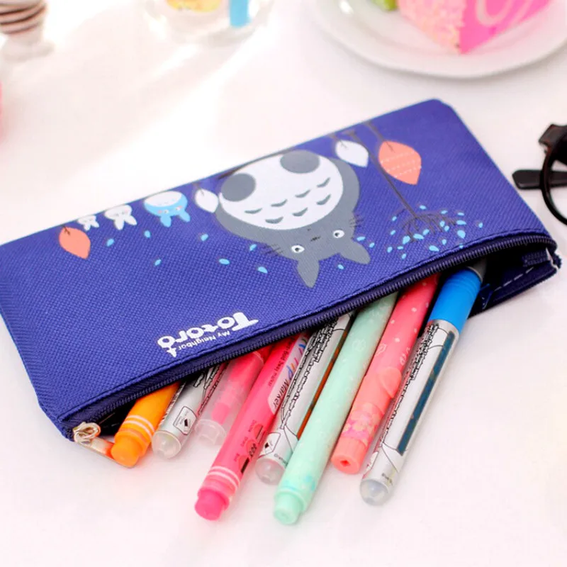 Тканевый чехол карандаш kawaii Totoro креативная тканевая сумка на молнии для