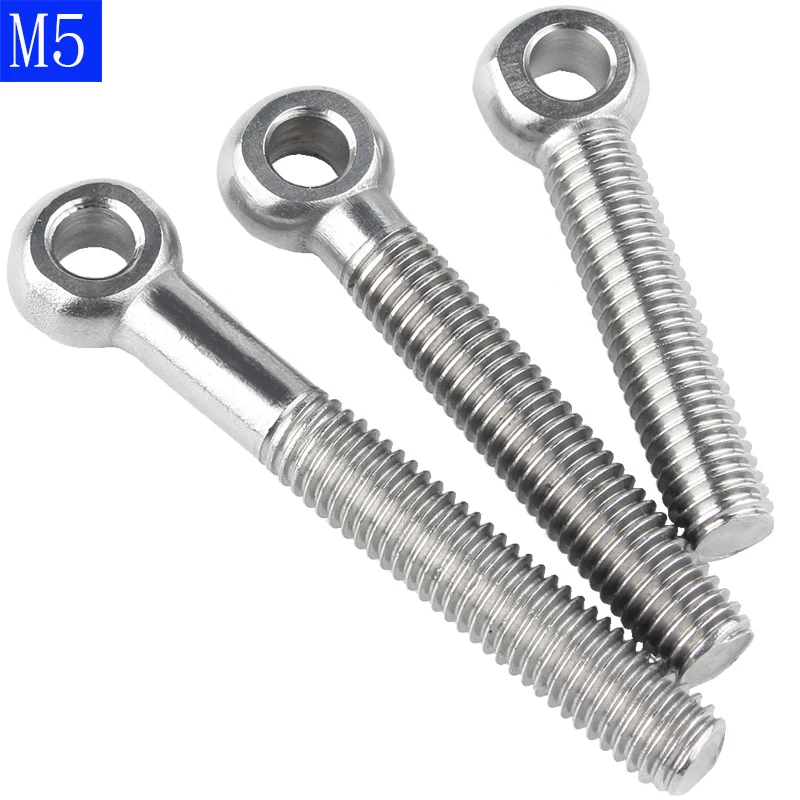 

M5 - 0.8 5mm 304 Stainless Steel Machinery Shoulder Lifting Eye Screws Bolts O ring head Axle
