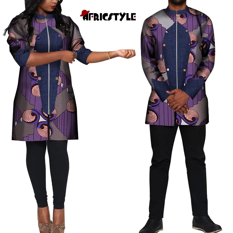 2020 New best-selling African women's dress Bazin Riche men's jacket suit lovers' dress printed jacket wyq292