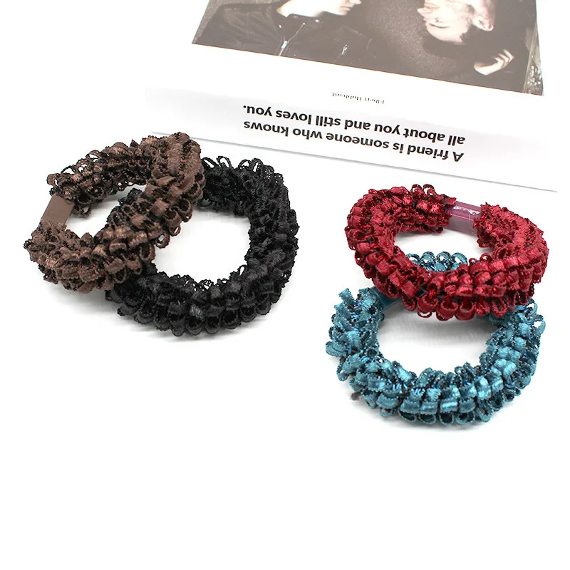 

Fashion Ladies Rubber Band Rope Nylon Hair Tie Soft Beaded Hair Band Rubber Band Ponytail Elastic Headband Hair Accessories