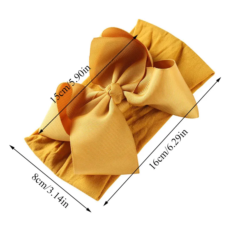 

Lovely Bowknot Hairband Baby Bow Headband Newborn Solid Color Turban Girls Boys Elastic Hair Bands Soft Nylon Hair Accessories
