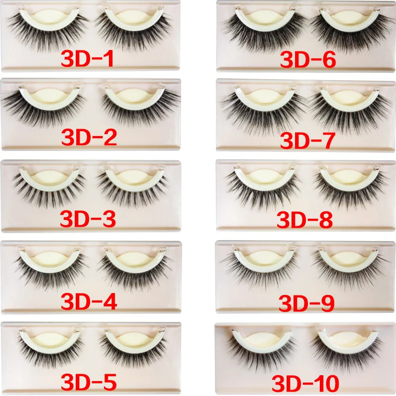 Накладные 3D ресницы многоразовые самоклеящиеся натуральные вьющиеся