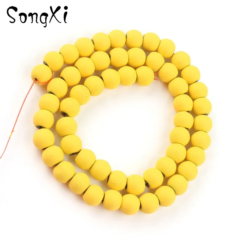 Бусины из натурального камня темно-желтые круглые бусины гематита и для