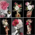 5D алмазная живопись сделай сам, цветы, Женская Вышивка, наборы для вышивки крестиком, полная круглая квадратная мозаика, картины для привлекательной леди, домашний декор
