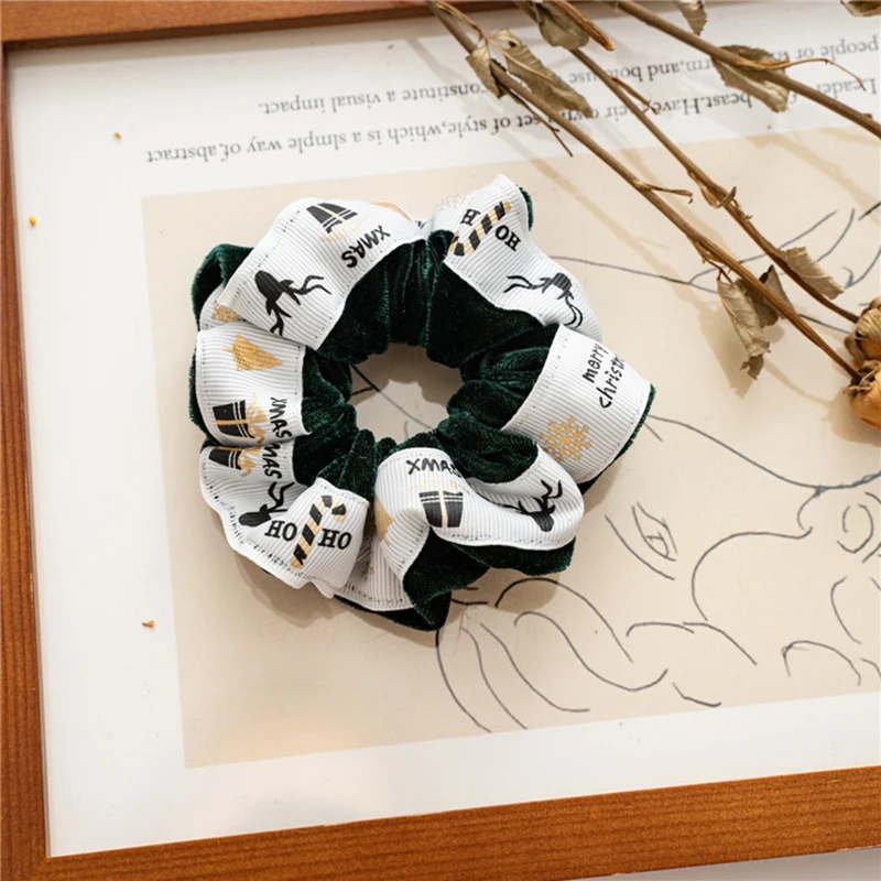 

DIY Velvet Scrunchie Ponytail Hair Rope Ties Elastic Hair Bands for Women Winter Fashion Xmas Hair Accessories Girls Headwear