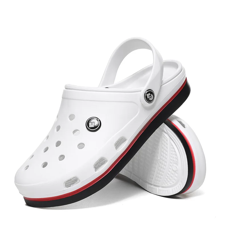 

2021 New Fashion Sandals Men Clogs Slippers Soft Bottom Beach Sandals Men Clog Sandals Comfortable Breathable Ankle-Wrap EVA