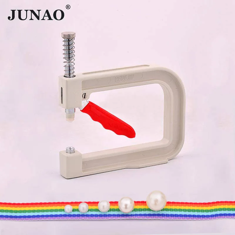 JUNAO, 4, 5, 6, 8, 10 мм, белый жемчуг, бусины, установка жемчуга, стразы, Ручной пресс, инструменты, заклепки, машина для рукоделия, швейные принадлежности
