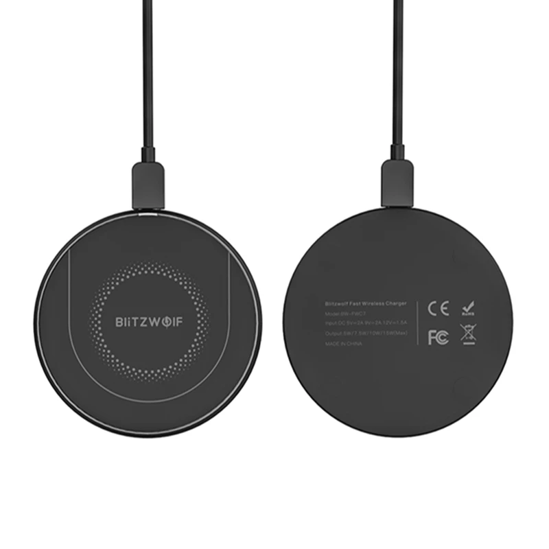 blitzwolf bw fwc7 qi fast wireless charger 15w 10w 7 5w 5w for iphone 12 pro max s9 note 9 mobile phone chargers free global shipping
