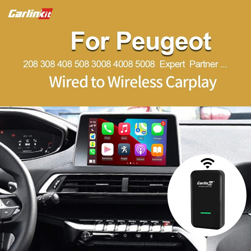 Carlinkit 3 0 Новинка 2021 аксессуары беспроводной адаптер CarPlay для Peugeot 308 508 301 3008
