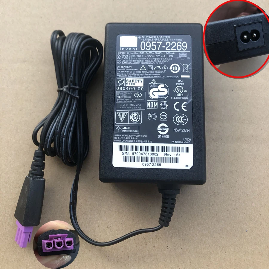 32 В 625mA новый адаптер переменного тока 0957-2269 0957-2289 для принтера HP Deskjet J4660 k209 4500 |