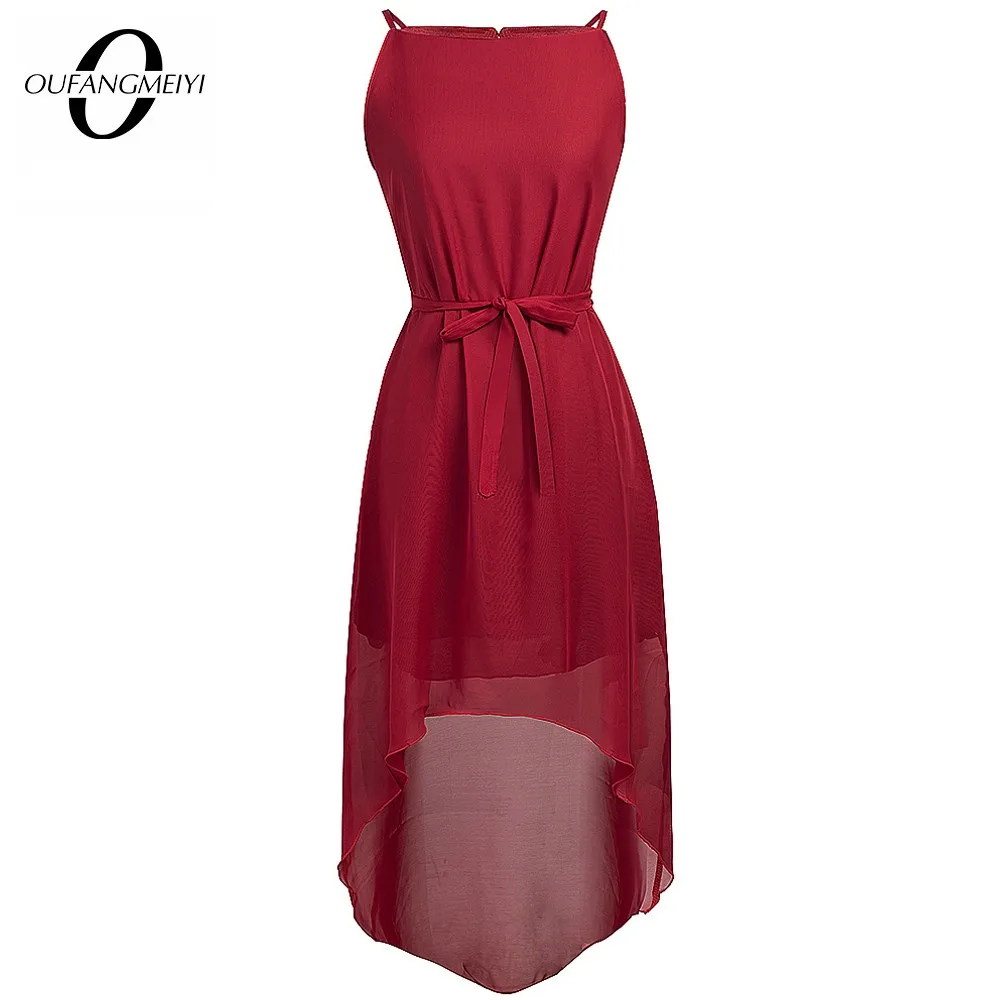 Женское шифоновое платье без рукавов с бантом|Женские платья| |