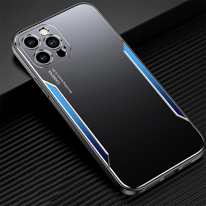 

For iPhone 12 11 Pro Max Luxury Matte Aluminum Metal Back Case Shockproof Hard Phone Cover for iPhone X XS Max XR