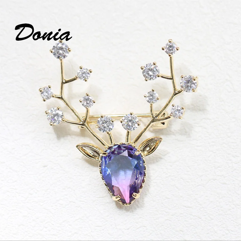 Ювелирные изделия Donia модная новинка микро циркон инкрустированная двухцветная