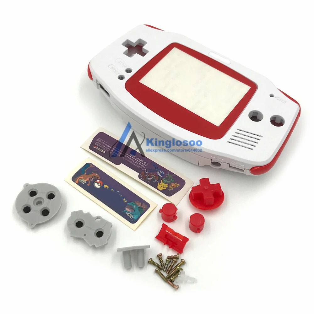 Для Game Boy Advance Игровая приставка GBA оболочка Корпус чехол с проводящей резиновой прокладкой кнопки наклейки