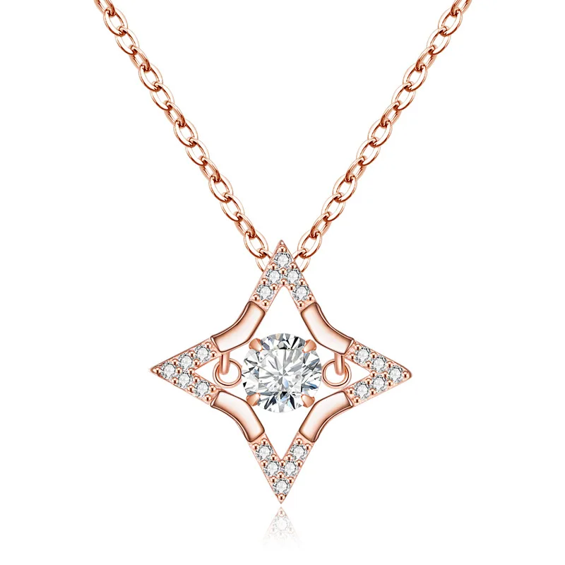 Новый кулон ожерелье и циркон 45 см четырехконечная Звезда Форма ключ подарок на