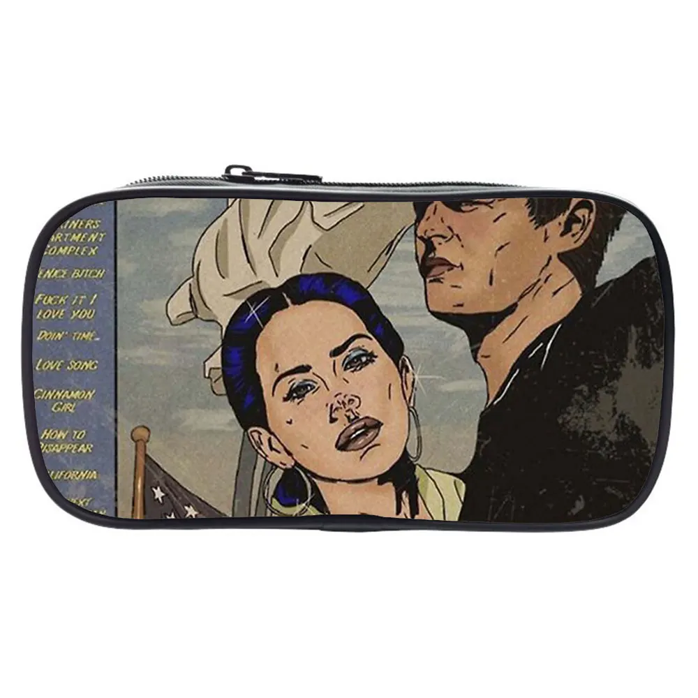 

Singer Lana Del Rey Pencil Case Kids Storage Bag Student Large-capacity Multifunction Pen Case Fashion Cartoon Stationery Box