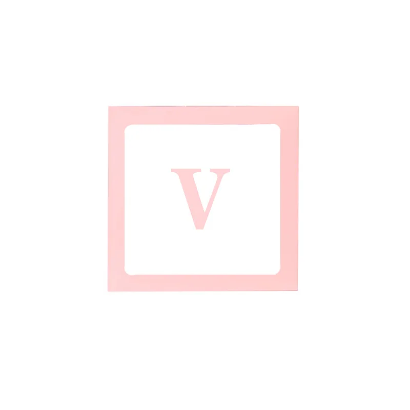 Pink V DIY прозрачный латексный шар в коробке, детские блоки любви для мальчиков и девочек, украшение для свадьбы, дня рождения, вечеринки - Цвет: Pink V
