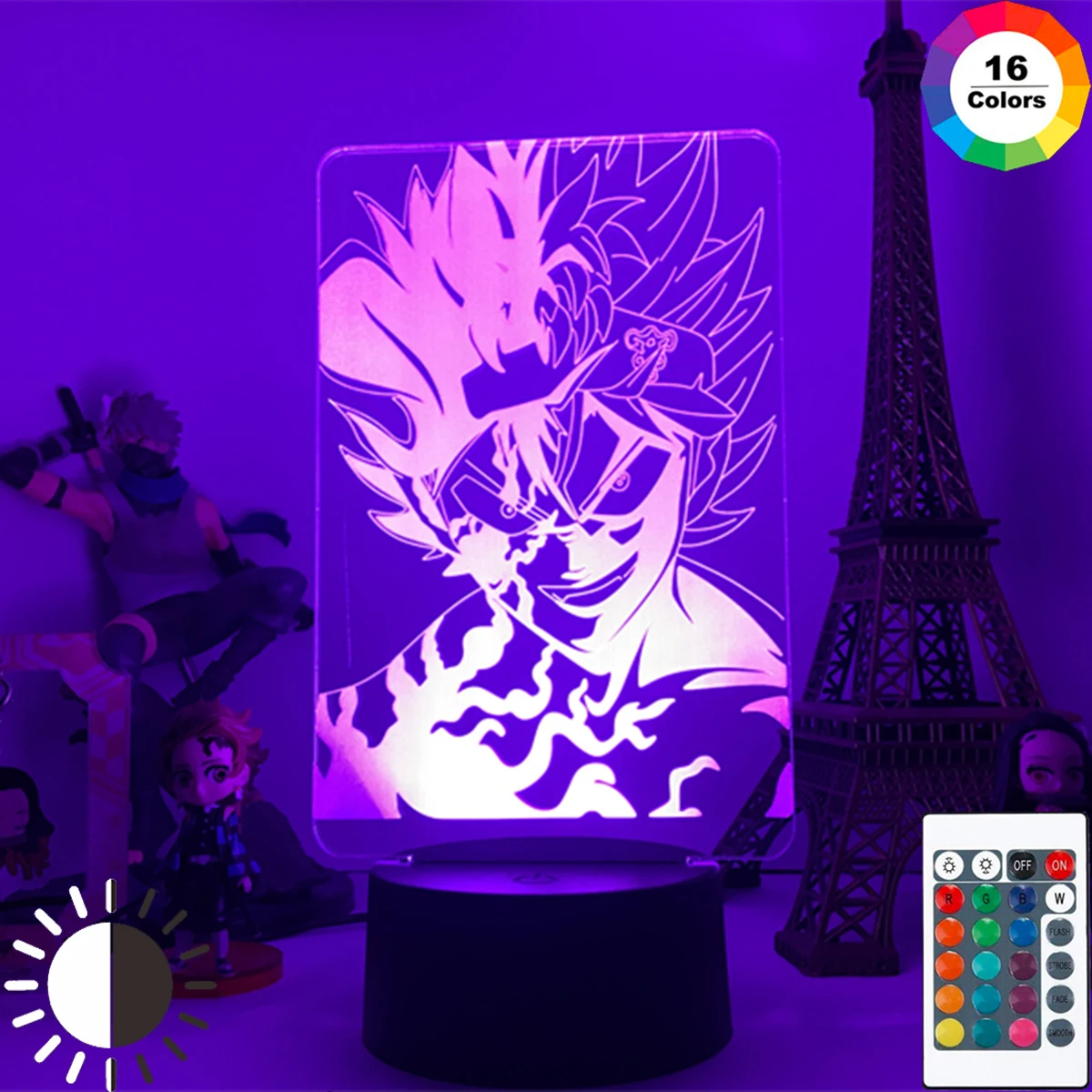 

Anime Light Black Clover Figure Asta x Yuno Grinbellor Otaku Bedroom USB Powered Desk Lamp Manga Art Deco Gift 3D LED Nightlight