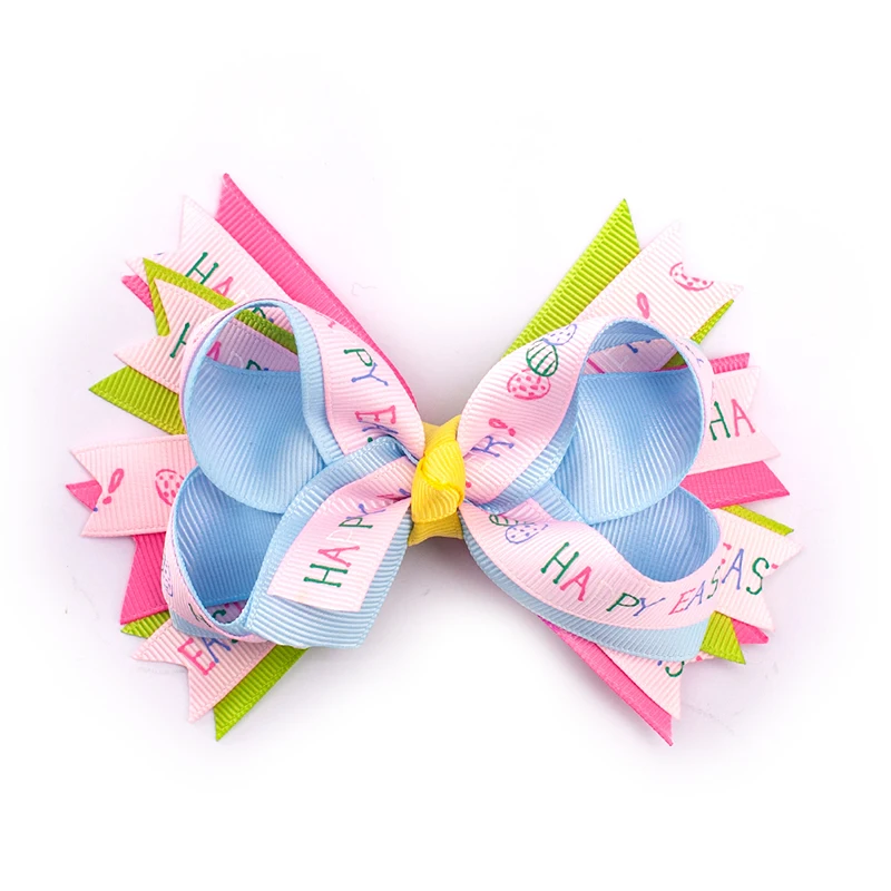 4 7 &quotБольшая лента Гро ленты однотонные бантики для волос Пасхальные печатные