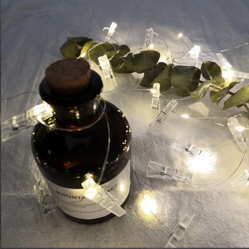 2 м/5 м/10 м DIY фоторамка с зажимами светодиодный осветительный светильник для