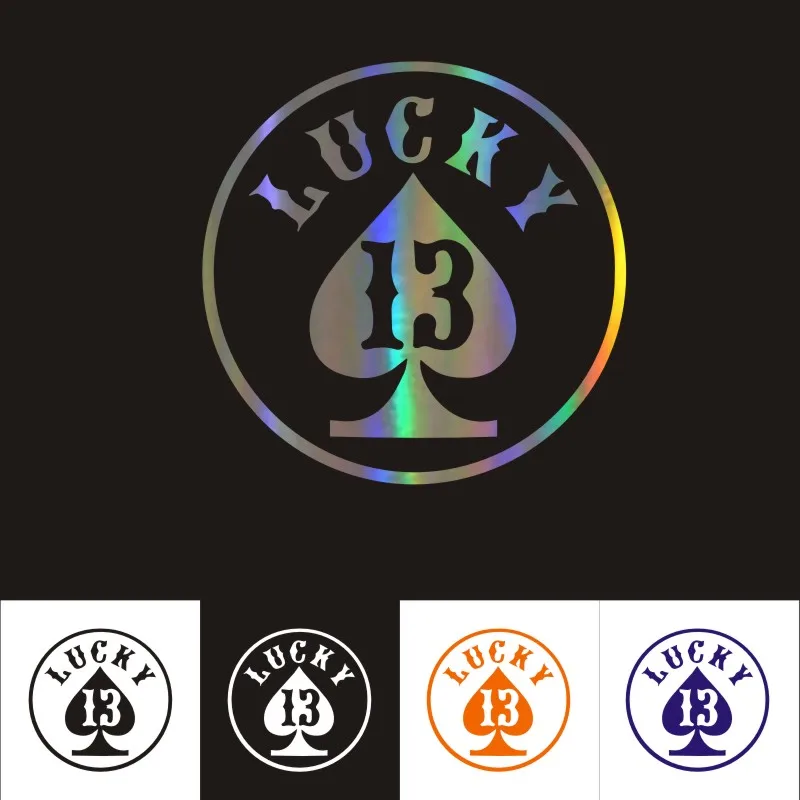 

Fuwo Trading Car Stickers LUCKY 13 Spades Car Motorcycles Stickers Reflective Decoration Waterproof Custom Sticker