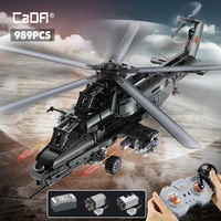 cada 989pcs city police weapon rc helicopter aircraft airplane bricks military technical fighter 10 building blocks toys gifts