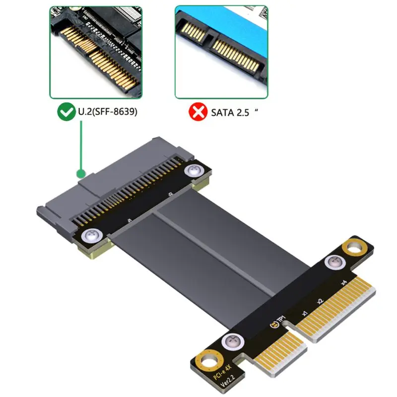 

U.2 NVMe SSD to PCI-E 3.0 x4 Extension Cable SFF-8639 NVMe PCIe 4x Gen3 Riser Card Line High Speed Transmission Cable C26