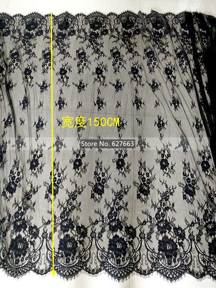 3 метра одежда кружевная ткань аксессуары черные ресницы кружева высокого класса
