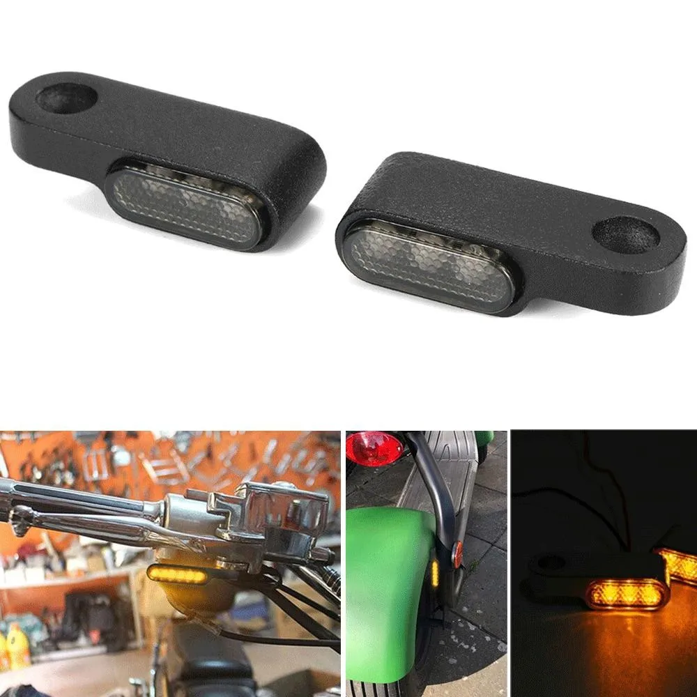 

1 Pair Turn Signal Indicators Lights 4.5cm*2.5cm*14cm Amber DC 12V Metal Shell