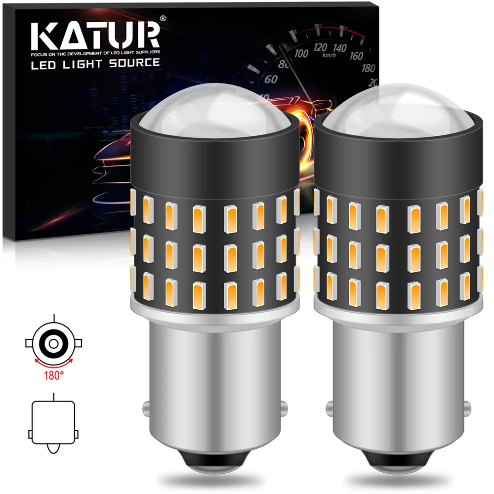 Katur 1156 BA15S P21W LED Bulb R5W R10W 3014SMD Car Turn Signal Lamp Brake Reverse Tail Light Auto Bulb 12V White Orange Red