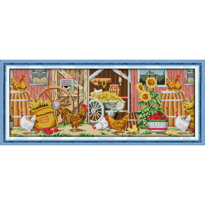 

Everlasting Love Farmhouse Chinese Cross Stitch Kits Ecological Cotton Stamped Printed 11CT 14CT DIY New Christmas Decorations