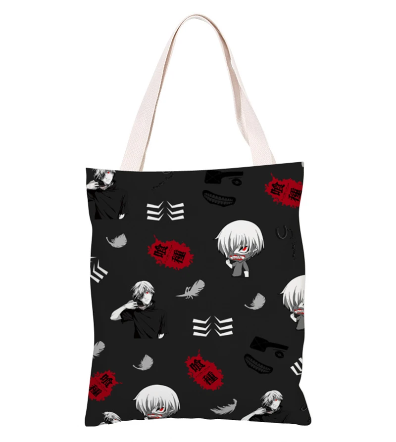 Сумка с принтом из мультфильма Tokyo Ghoul kaneki ken холщовая Наплечная аниме