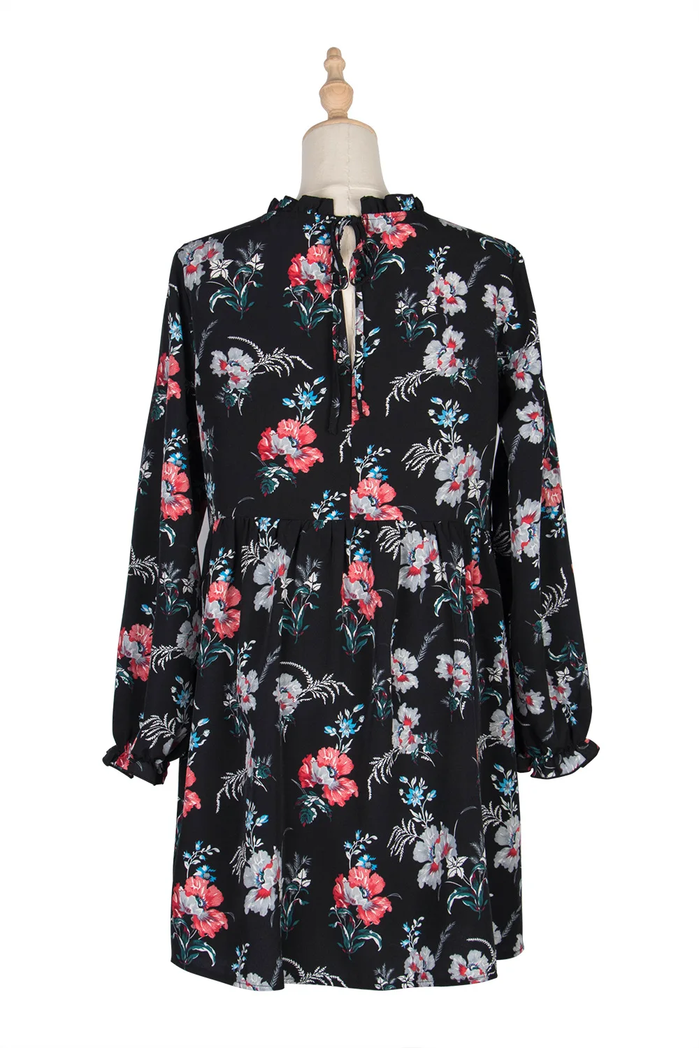 

2021 New Autumn Winter Fashion Floral Dress Women Casual Full Sleeve High Waist Loose Print Dress