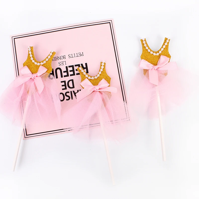 5 шт. Топпер для кексов девочек на день рождения украшение блестящее платье
