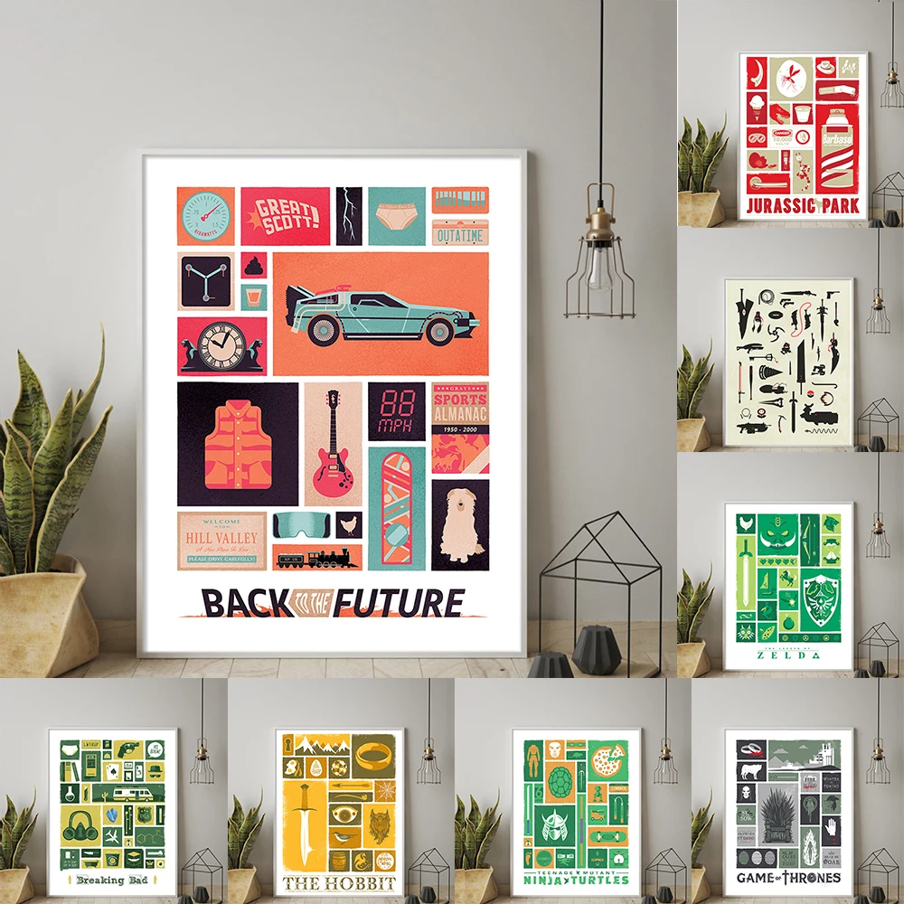 

Classic Movie Vintage Posters Back To The Future Retro Design Canvas Modern Room Bar Cafe Decor Gift Print Art Wall Paintings