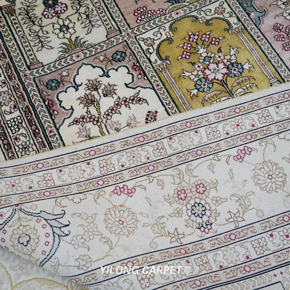 

YILONG 6'x9' Classical persian silk carpet elegant garden oriental silk rug ( LJH002)