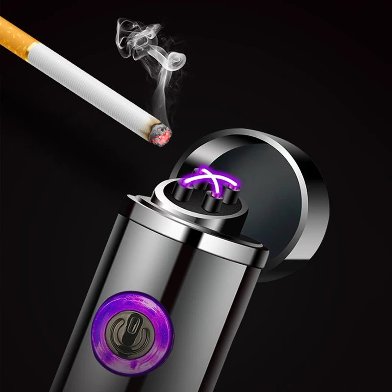 Мини зажигалка с двойной дугой USB Сенсорный переключатель зарядка Электронная