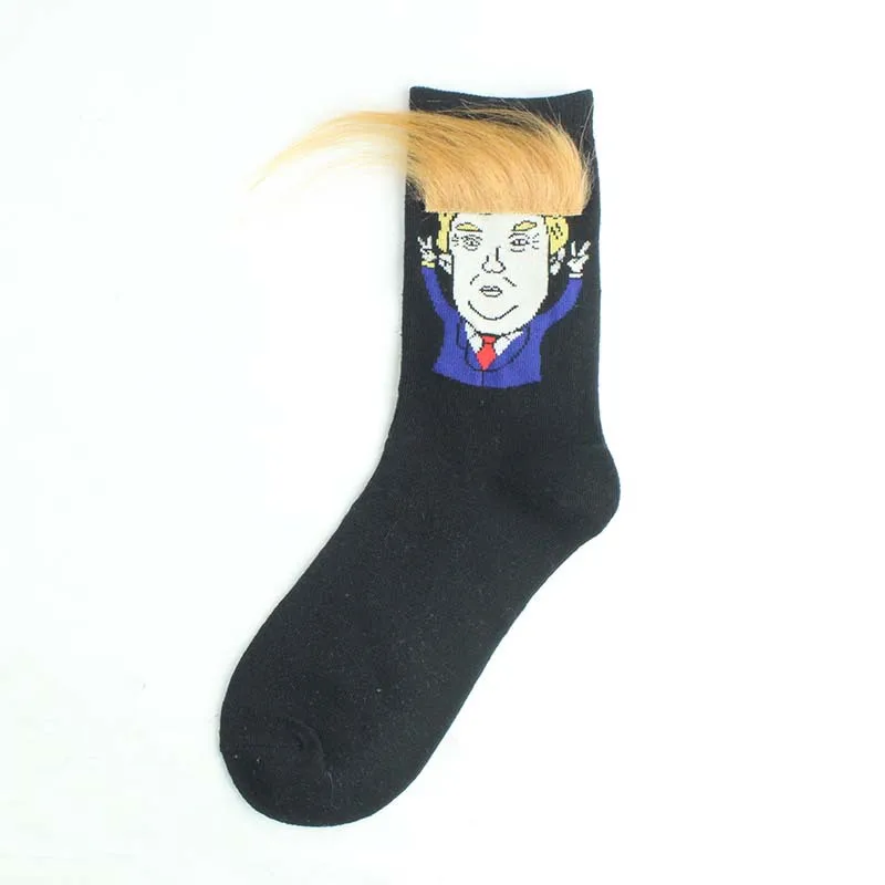 

Men Short Happy Cotton Socks Creative Donald Trump Make America Great Again National Flag Stars Stripes Socks Funny Women Casual