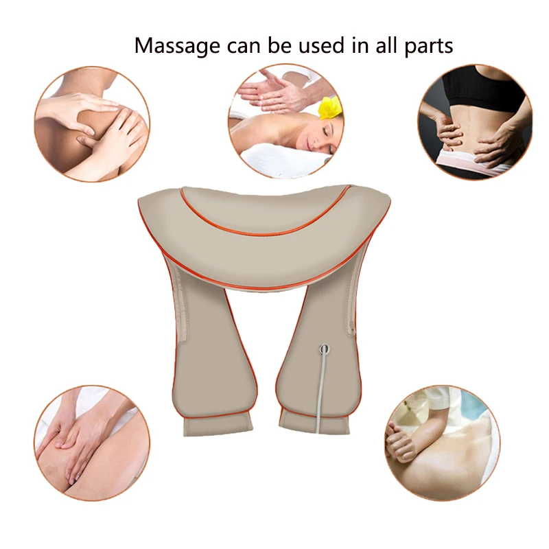 Shiatsu Электрический массажер для спины, плеч, тела, шеи, инфракрасное Отопление, разминание давления пальцев, многофункциональный массажер для шали