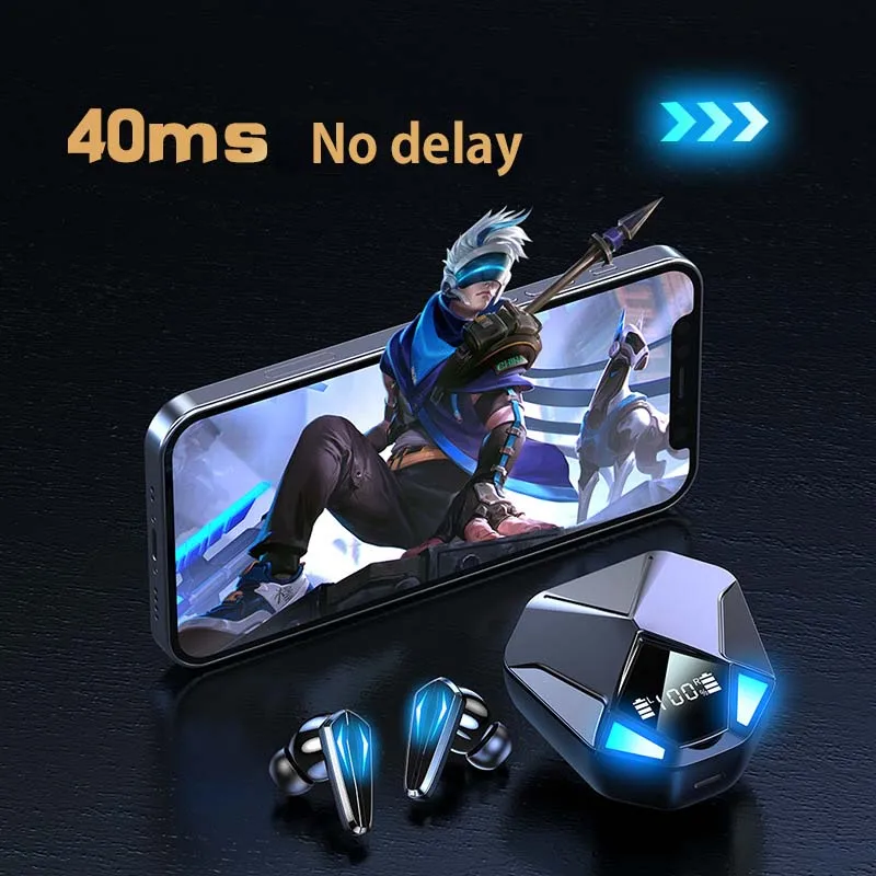 

TWS V5.1 Bluetooth Earphones with Microphone Gaming Headphones IPX7 Waterproof Noice Cancelling Wireless Headset for Cell Phone