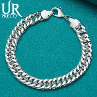 urpretty 925 sterling silver 10mm snake chain bracelet for man women wedding engagement party jewelry