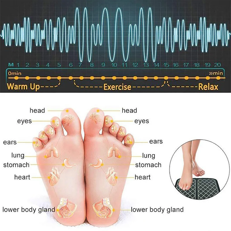 

Electric EMS Foot Massager Mat Pad Feet Muscle Relaxation Relieve Pain Improve Blood Circulation Leg Massage Machine With Remote