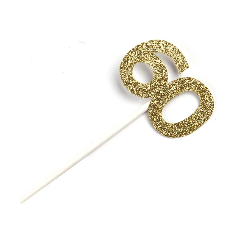 gold 60 12 шт. номер 30 40 50 60 для капкейка-30th 40th 50th 60th празднование Дня Рождения вечерние поставки торт фигурки жениха и невесты; дропшиппинг - Цвет: gold 60