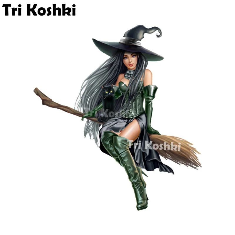 

Tri Koshki KCS237 fantasy witch halloween Car Sticker PVC coloful Decals Motorcycle Accessories sticker on car Laptop Luggage